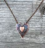 Handcrafted Copper Heart Pendant Necklace