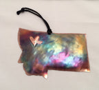 Montana State with "LOVE" Heart torch fired Ornament
