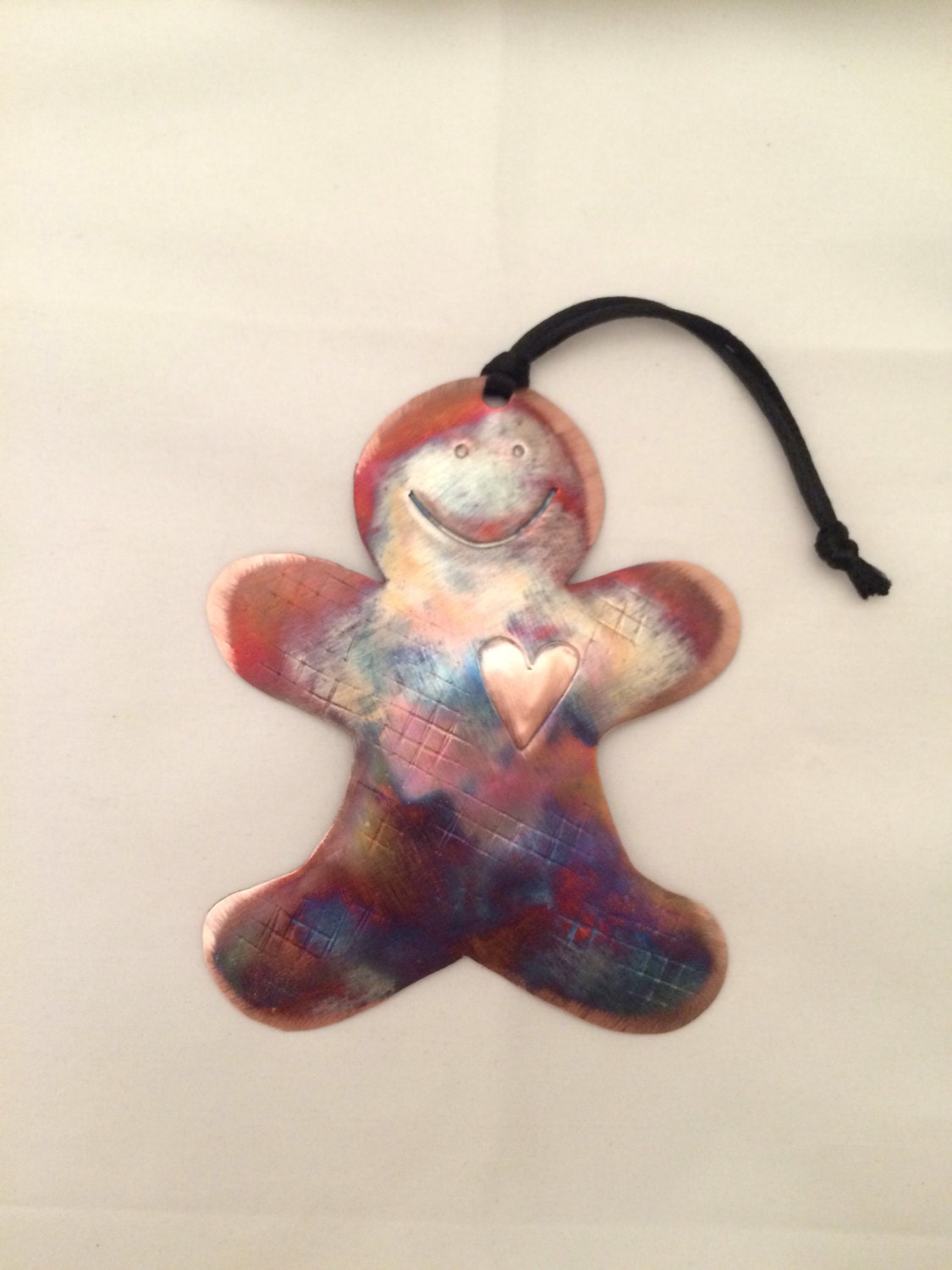 Handcrafted Copper Gingerbread Boy Ornament