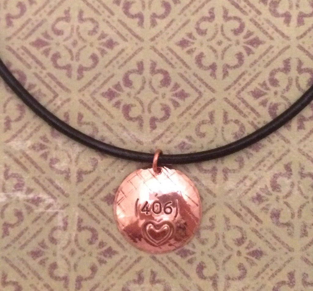 Polished Copper 406 Montana Love Necklace