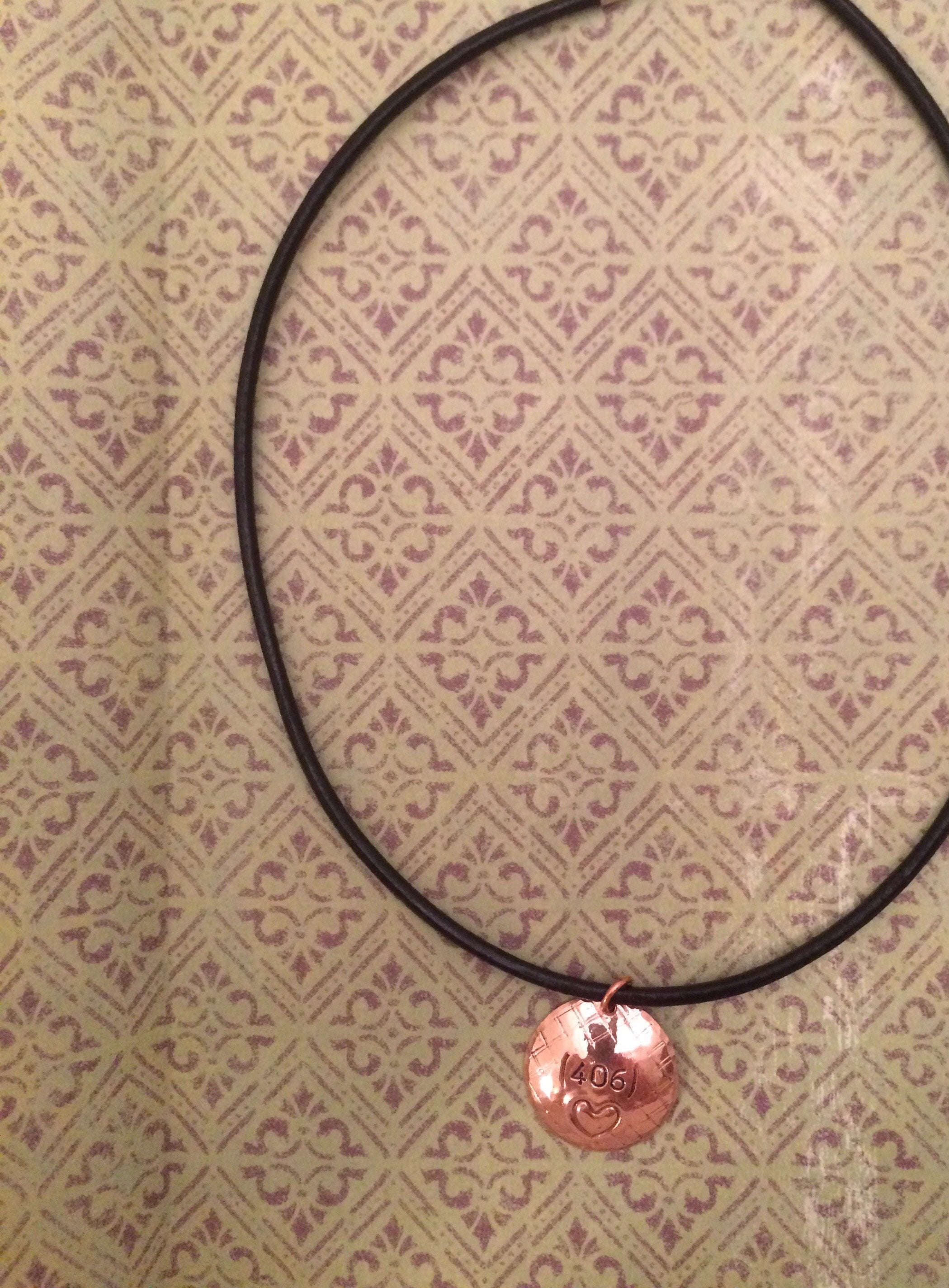Polished Copper 406 Montana Love Necklace