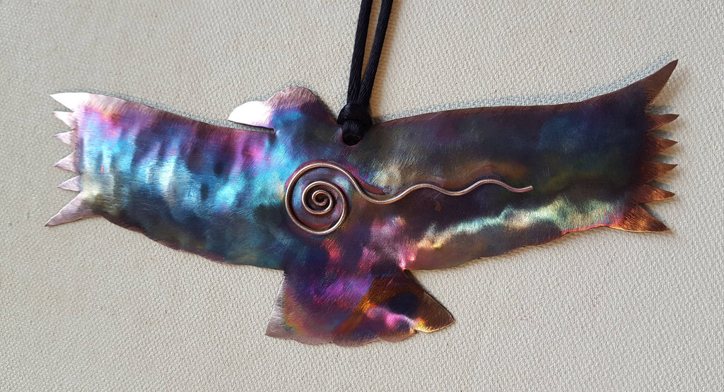 Handcrafted Copper Flying Eagle Ornament
