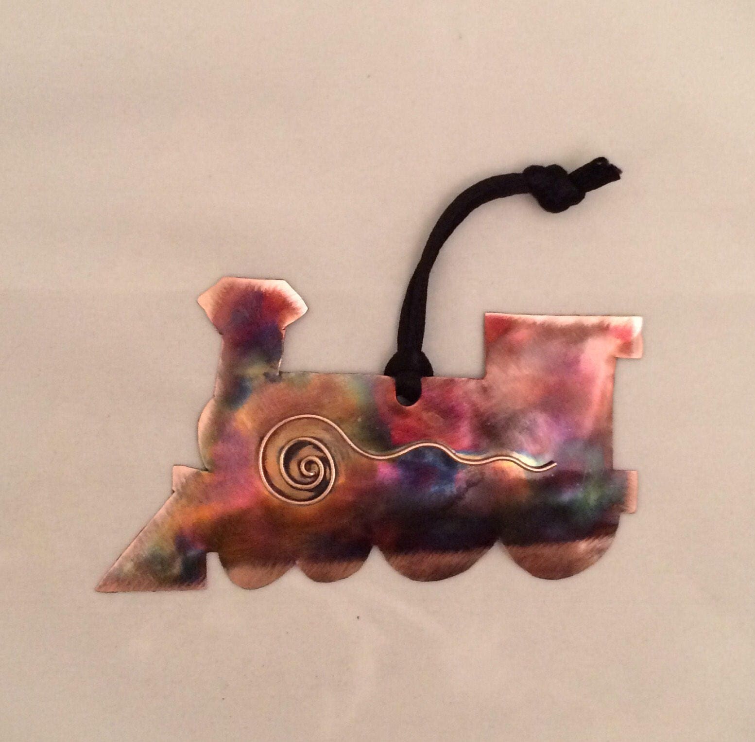 Handcrafted Copper Train Ornament