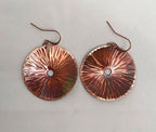 Handcrafted Heated Copper Disc Earrings