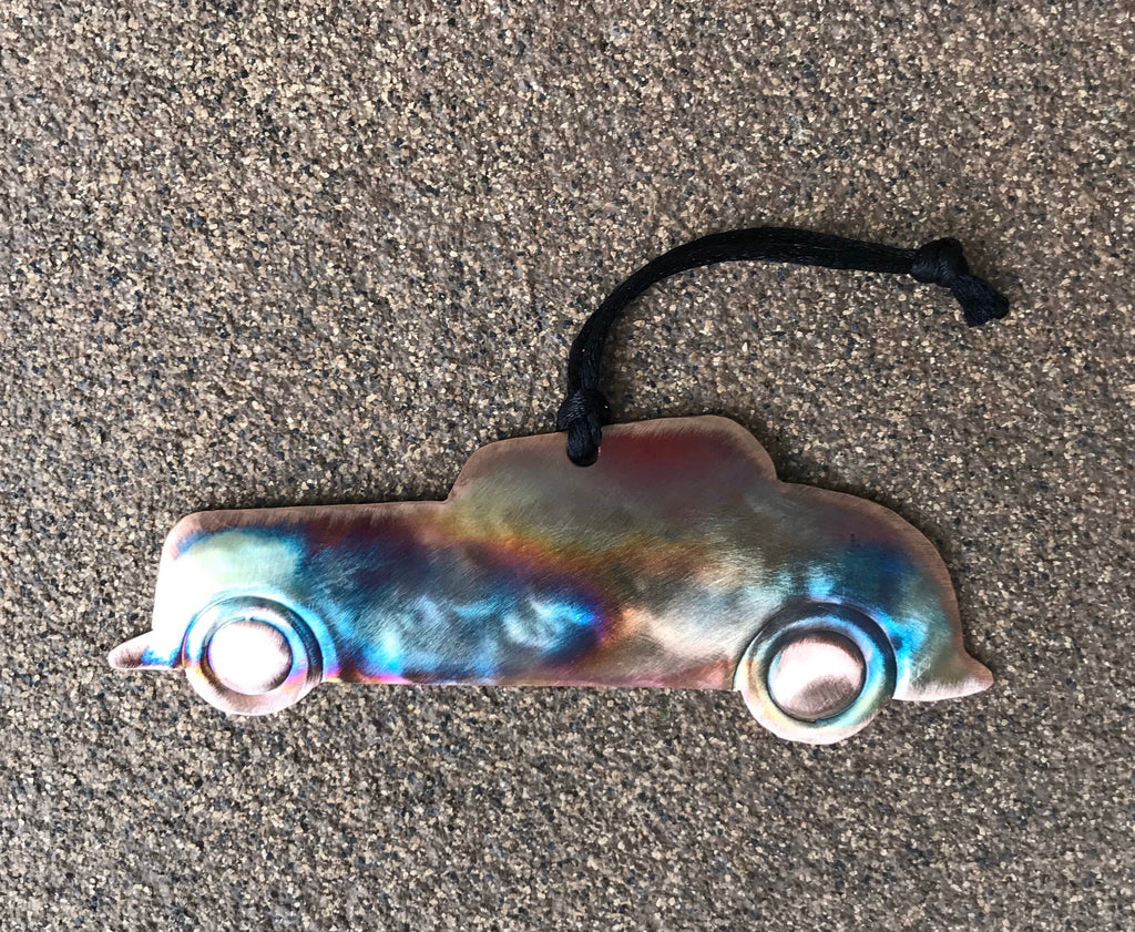 Handcrafted Copper Hot Rod Car Ornament