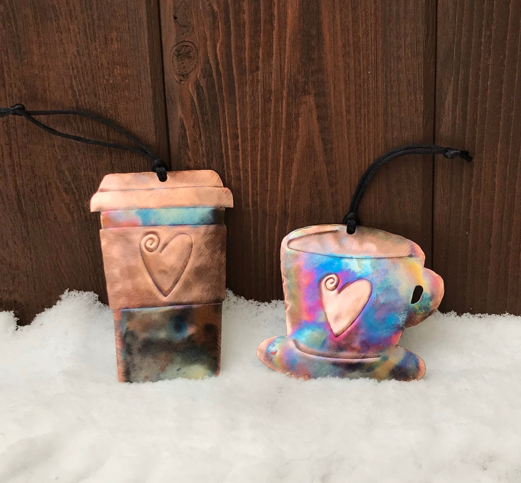 Handcrafted Copper LATTE or MUG/CUP Ornament