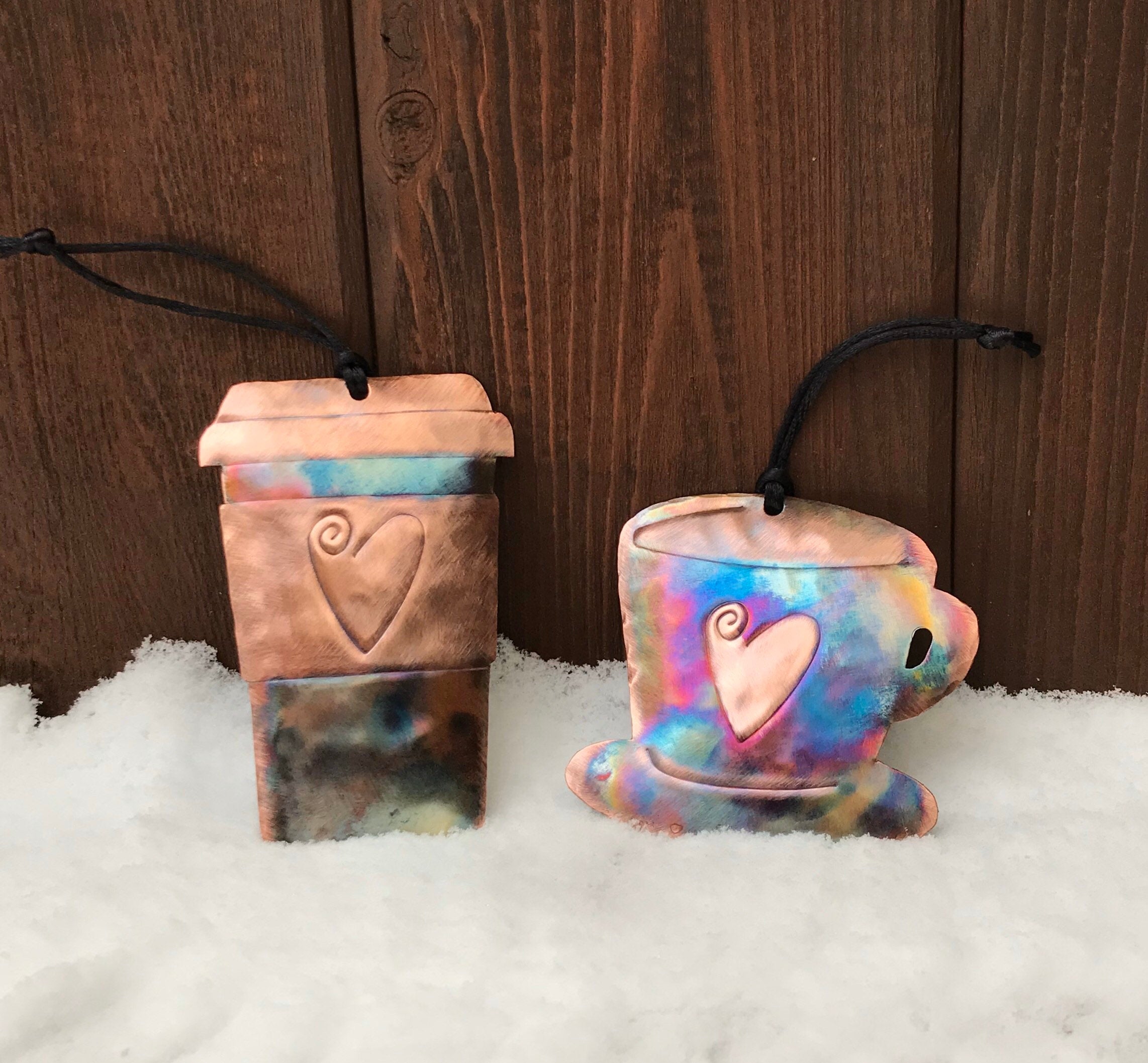 Handcrafted Copper LATTE or MUG/CUP Ornament