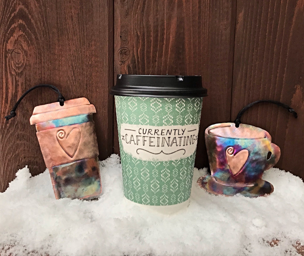 Handcrafted Copper LATTE or MUG/CUP Ornament