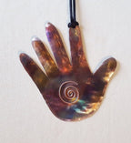 Copper Hand with Swirl Ornament