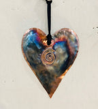 Handcrafted Copper Heart with Swirl Ornament