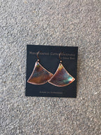 Handcrafted  Copper Fan style Earrings, Torched copper, Modern, heated copper, Made in Montana