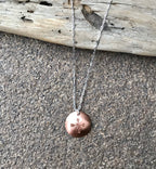 Copper and Silver Compass Necklace, Petite Necklace, Compass, Torched Copper, Handcrafted, Made in Montana