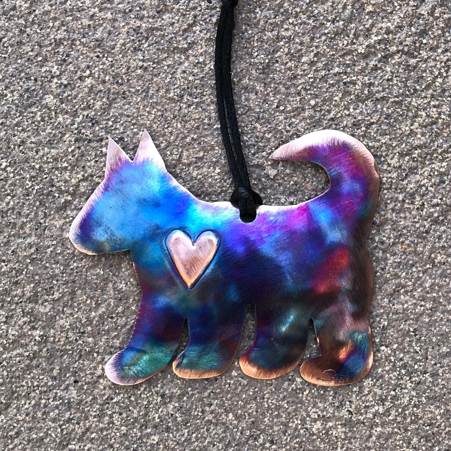 Copper Dog ornament, Puppy Ornament, Dog Lover
