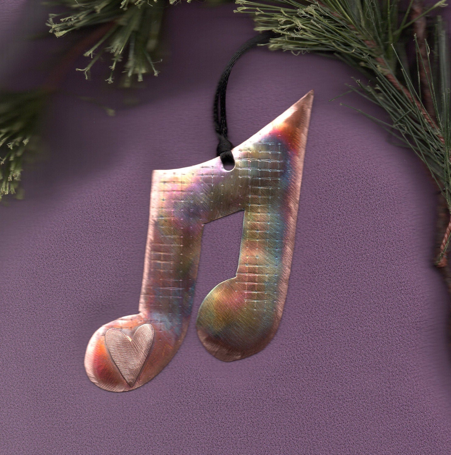 Handcrafted Copper Musical Note Ornament