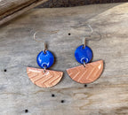 Copper Enameled Earrings, Trendy Earrings,  True Blue, Sky Blue, Geometric, Spring, Summer, Made in Montana
