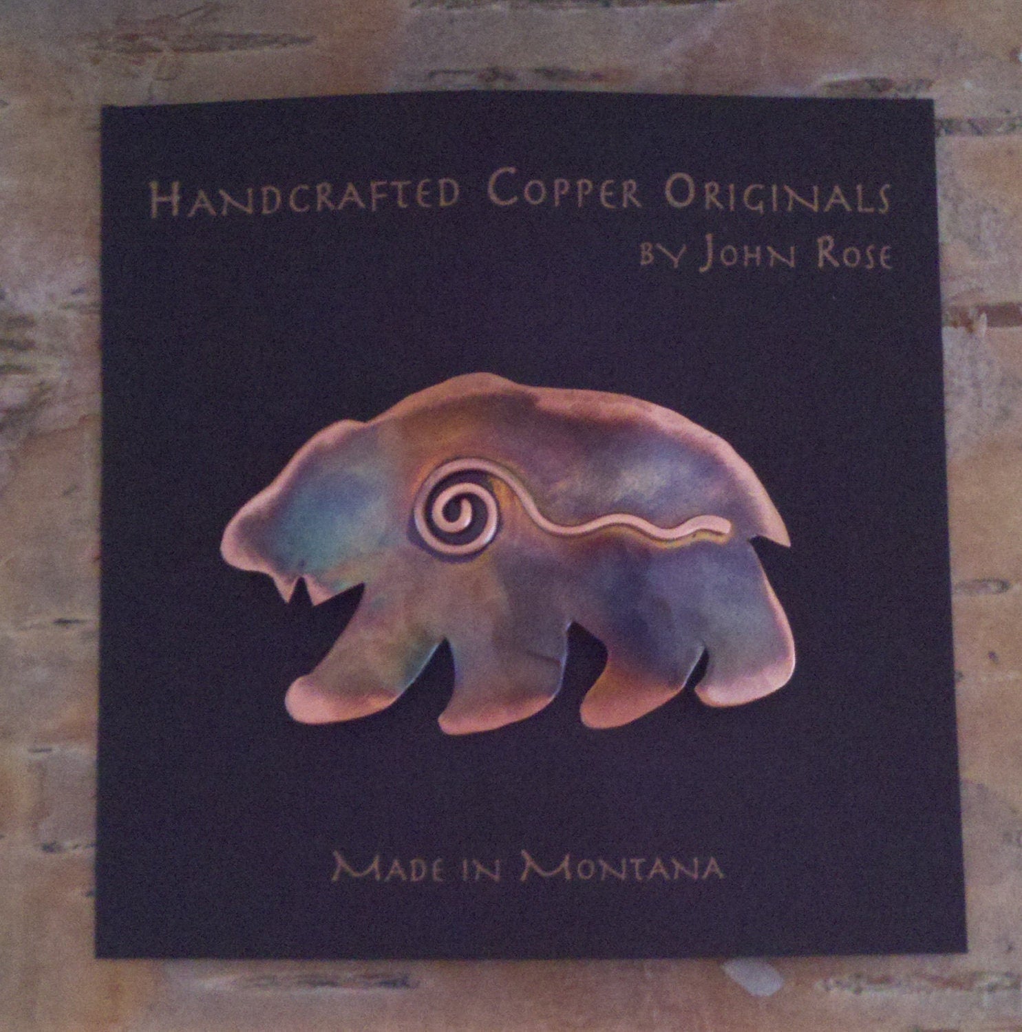 Handcrafted Copper Bear Pin