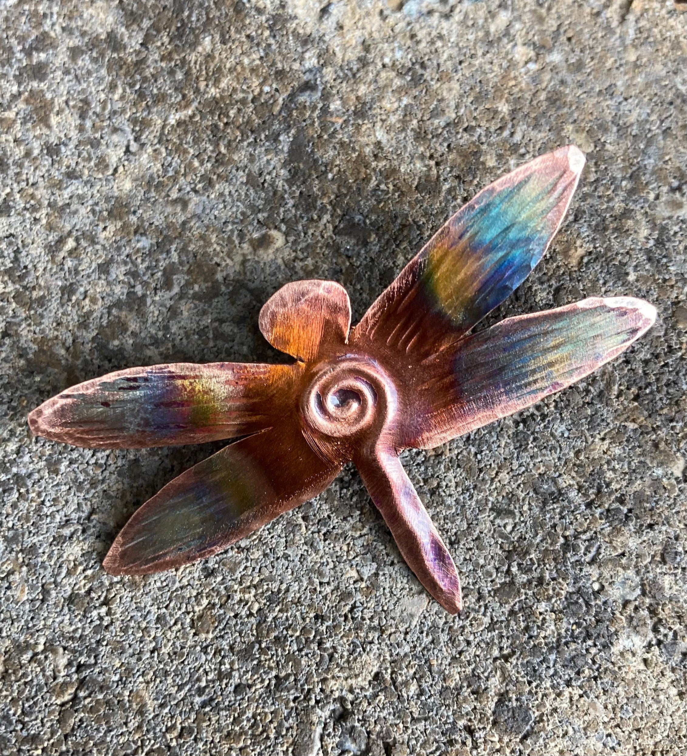 Handcrafted Copper Dragonfly Pin
