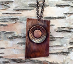 Torched Copper Pendant Necklace