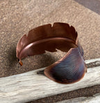 Hammered Copper Feather Cuff