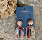 Large Heated Copper Earrings, Trendy, Funky, Boho style