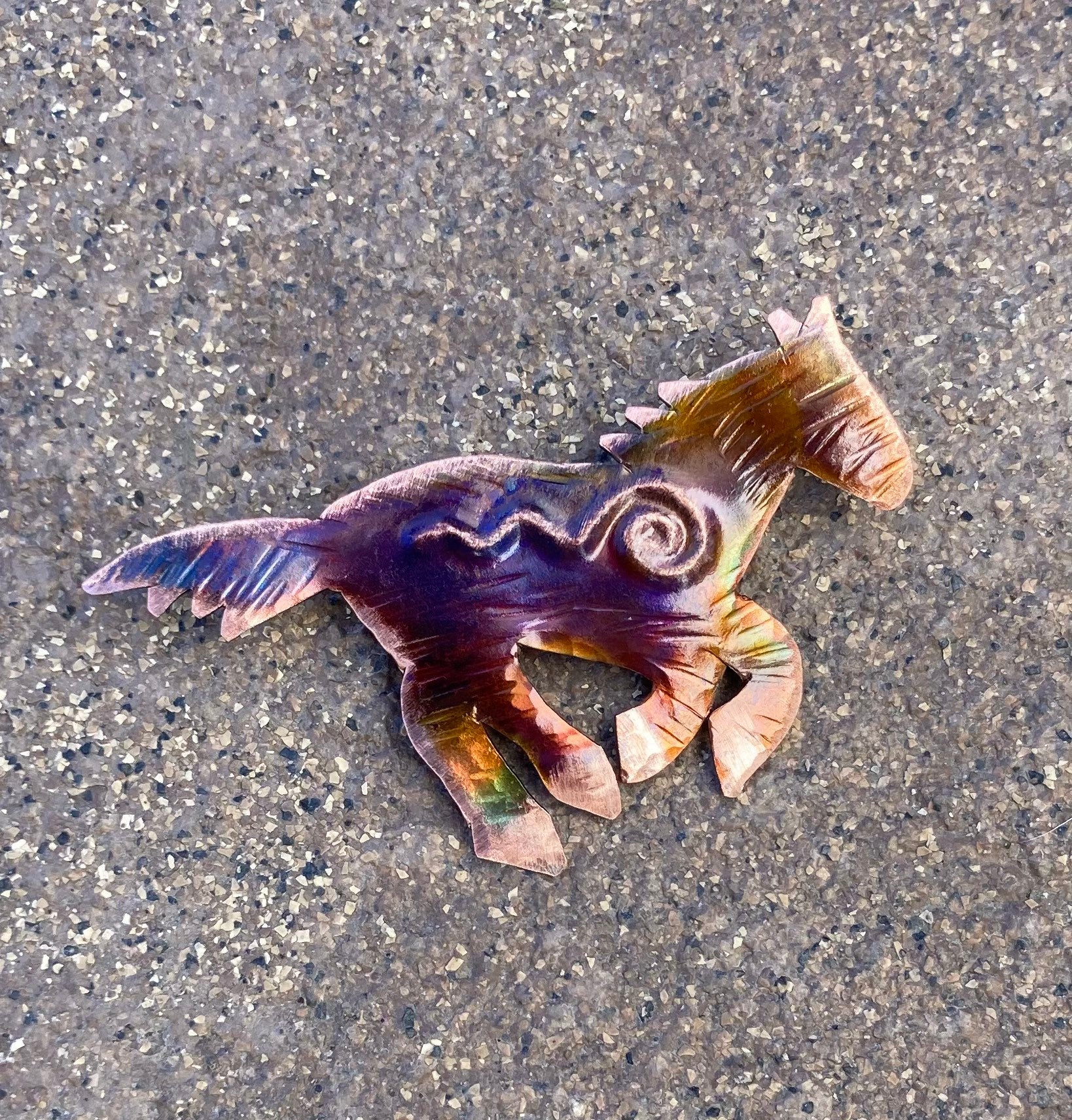 Handcrafted Copper Horse Pin