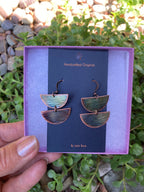 Handcrafted Copper Earrings, boho, modern, geometric, torched