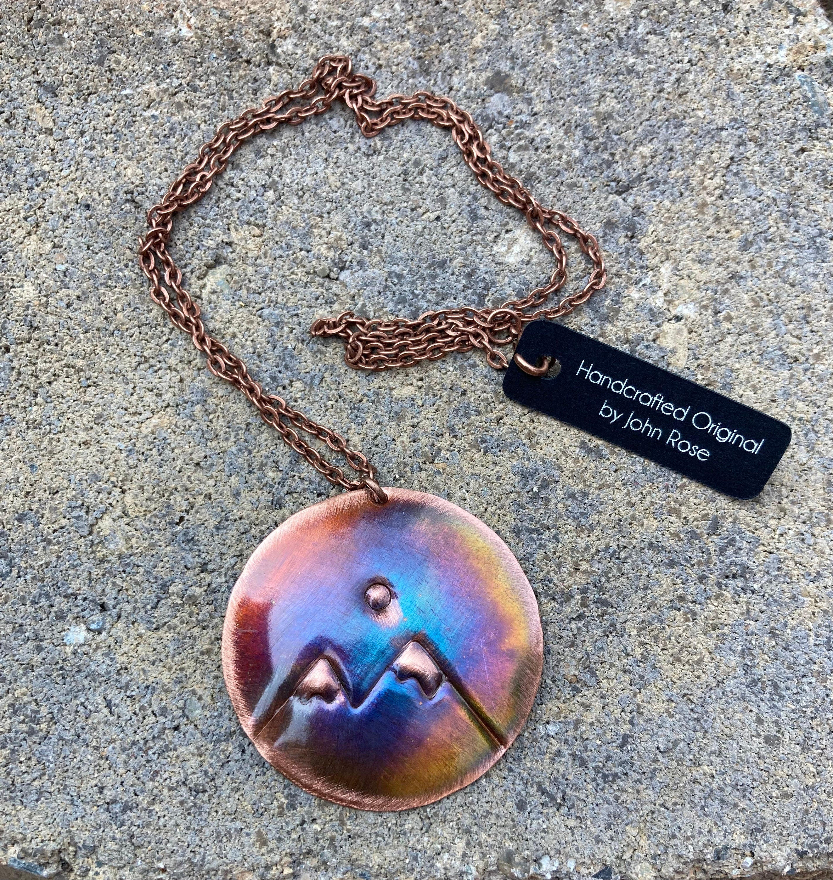 Mountain Scene Necklace, Hiking, Montana, Adventure, Explore