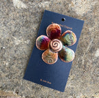 Handcrafted Copper Flower with swirl Pin, floral, garden,