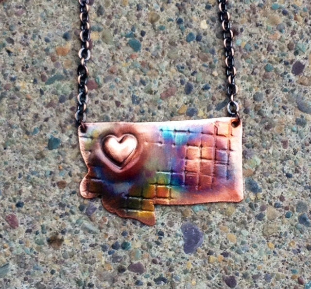 State of Montana Copper Necklace
