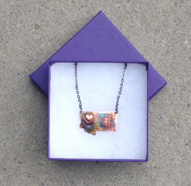 State of Montana Copper Necklace