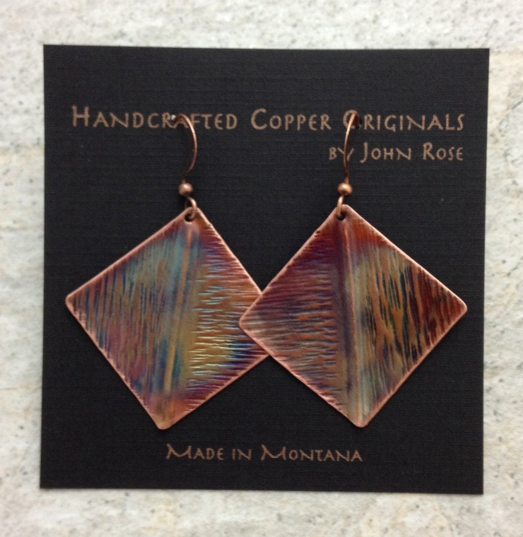 Handcrafted Heated Copper Earrings