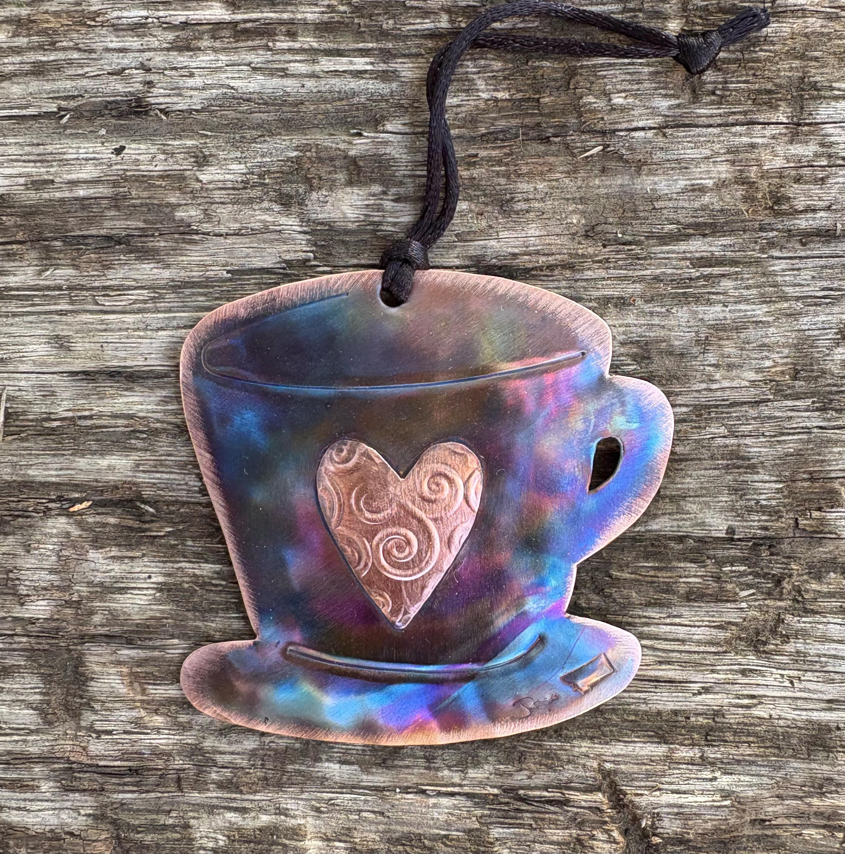 Handcrafted Mug or Cup Ornament, Coffee, Tea, gift for coffee or tea lover