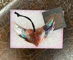 Handcrafted Copper Heart on Wings Ornament, Remember, Honor, Angel, Love, Flight, Angel Wings