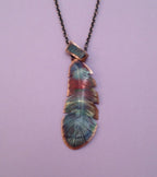 Handcrafted Copper Feather Pendant Necklace